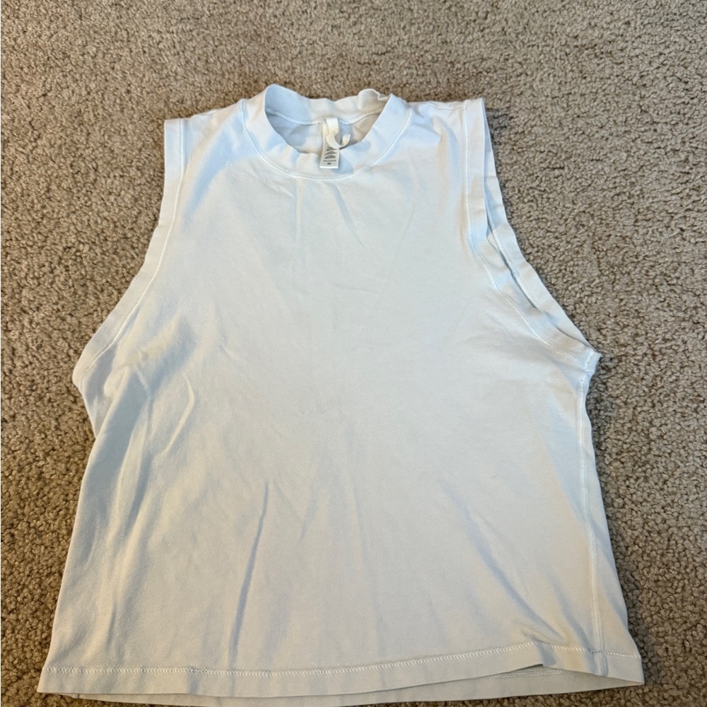 SKIMS White Sleeveless Mock Neck Muscle Tee